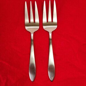 Oneida Cold Meat Serving Forks Mooncrest Pattern 8" Set of 2